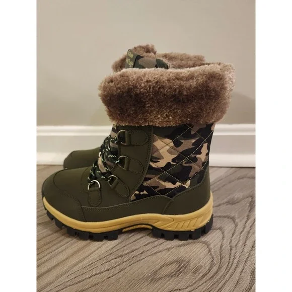 Womens Fashion Camouflage Sport Winter Snow Boots Fur Lined Size 6.5 - Picture 4 of 8